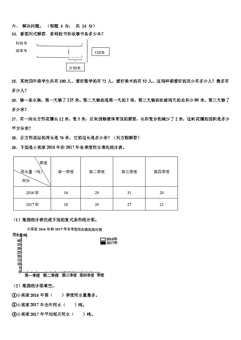 吉林省吉林油田实验小学2023年数学四年级第二学期期末统考试题含解析第3页