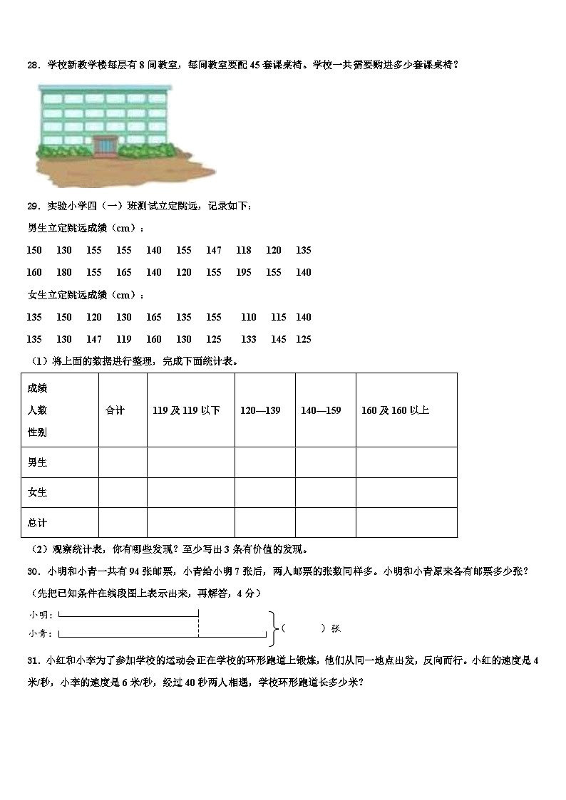 吉林省舒兰市实验小学校2022-2023学年数学四年级第二学期期末经典模拟试题含解析第3页