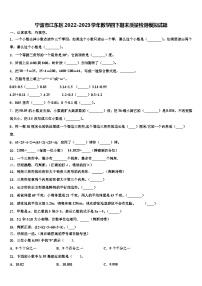 宁波市江东区2022-2023学年数学四下期末质量检测模拟试题含解析