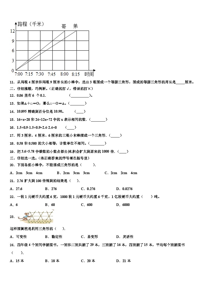 安徽省阜阳市颍上县2023年四年级数学第二学期期末学业质量监测试题含解析第2页