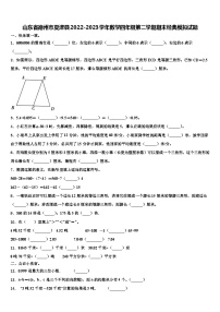 山东省德州市夏津县2022-2023学年数学四年级第二学期期末经典模拟试题含解析