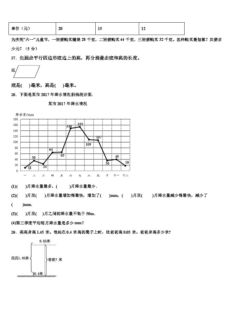 山西2022-2023学年数学四年级第二学期期末达标检测试题含解析03
