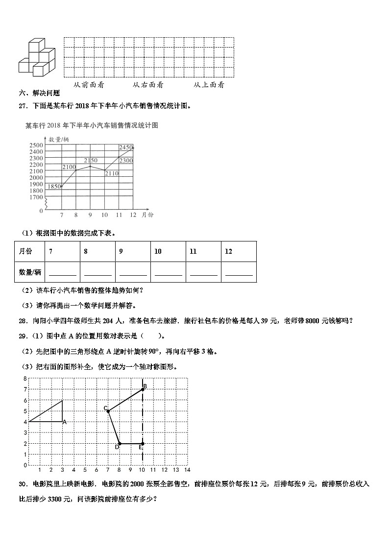 广东省汕尾市海丰县2022-2023学年数学四年级第二学期期末考试模拟试题含解析03