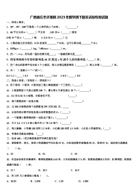 广西崇左市天等县2023年数学四下期末达标检测试题含解析