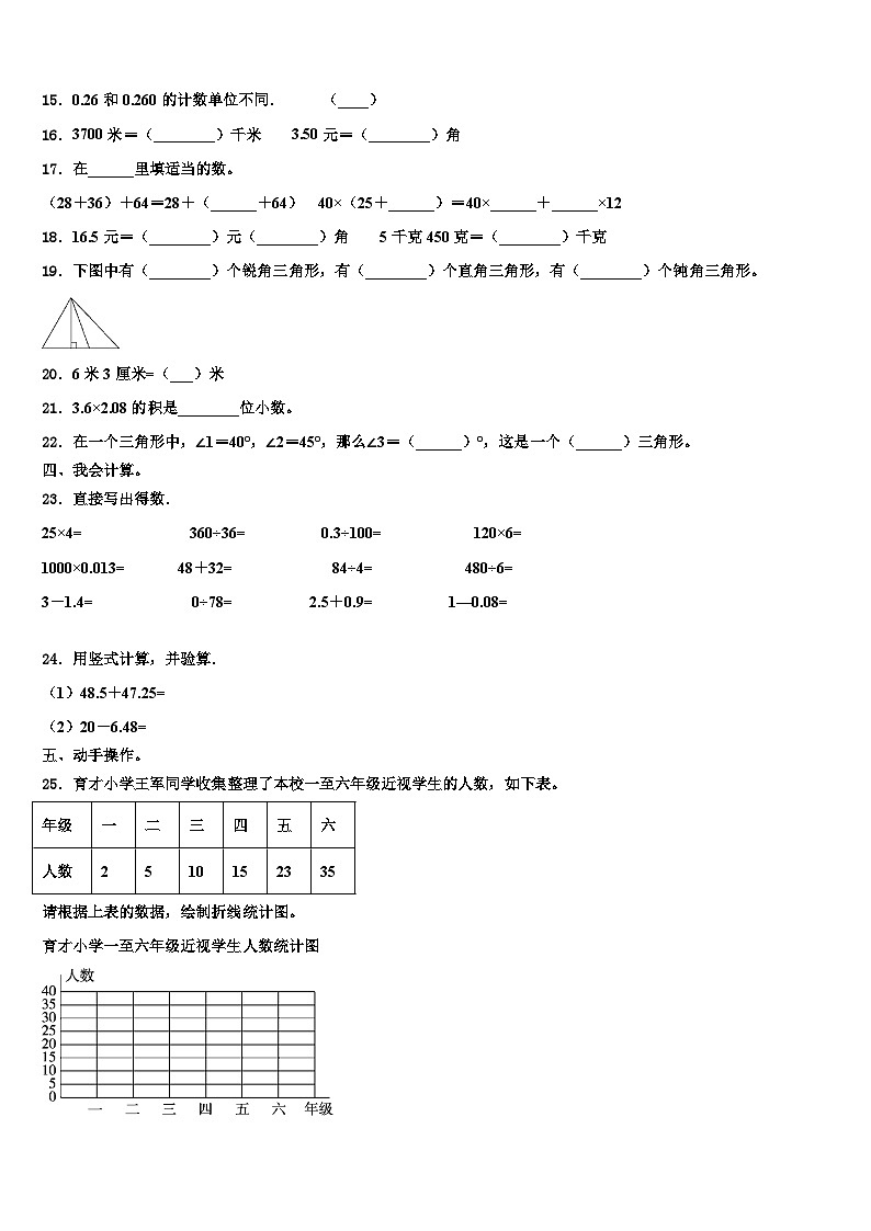 广西河池市宜州区2022-2023学年四年级数学第二学期期末统考试题含解析第2页