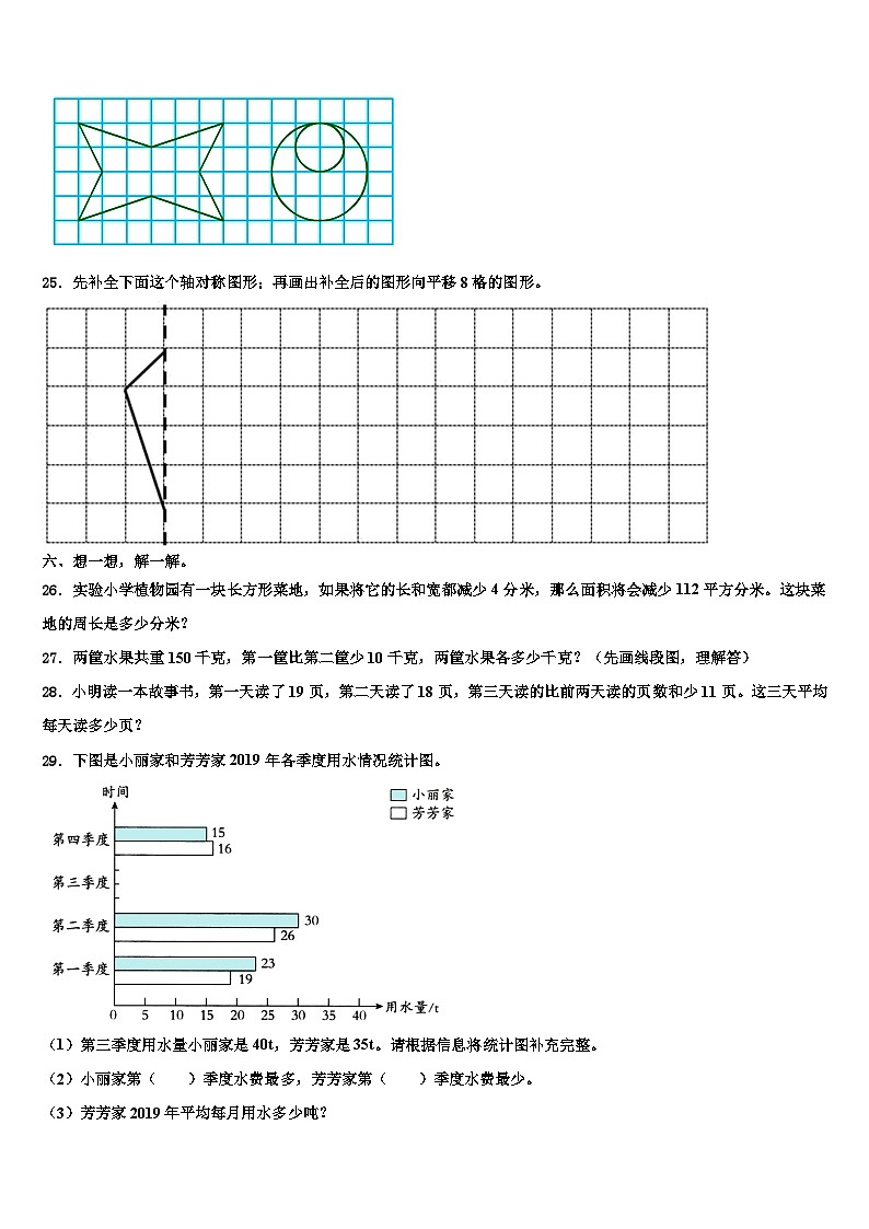 广西壮族崇左市扶绥县2023年四年级数学第二学期期末联考试题含解析03
