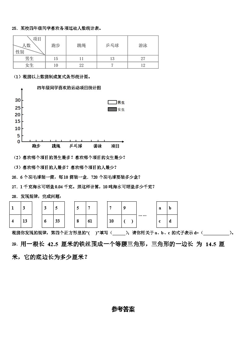 廊坊市永清县2023年数学四下期末联考试题含解析第3页