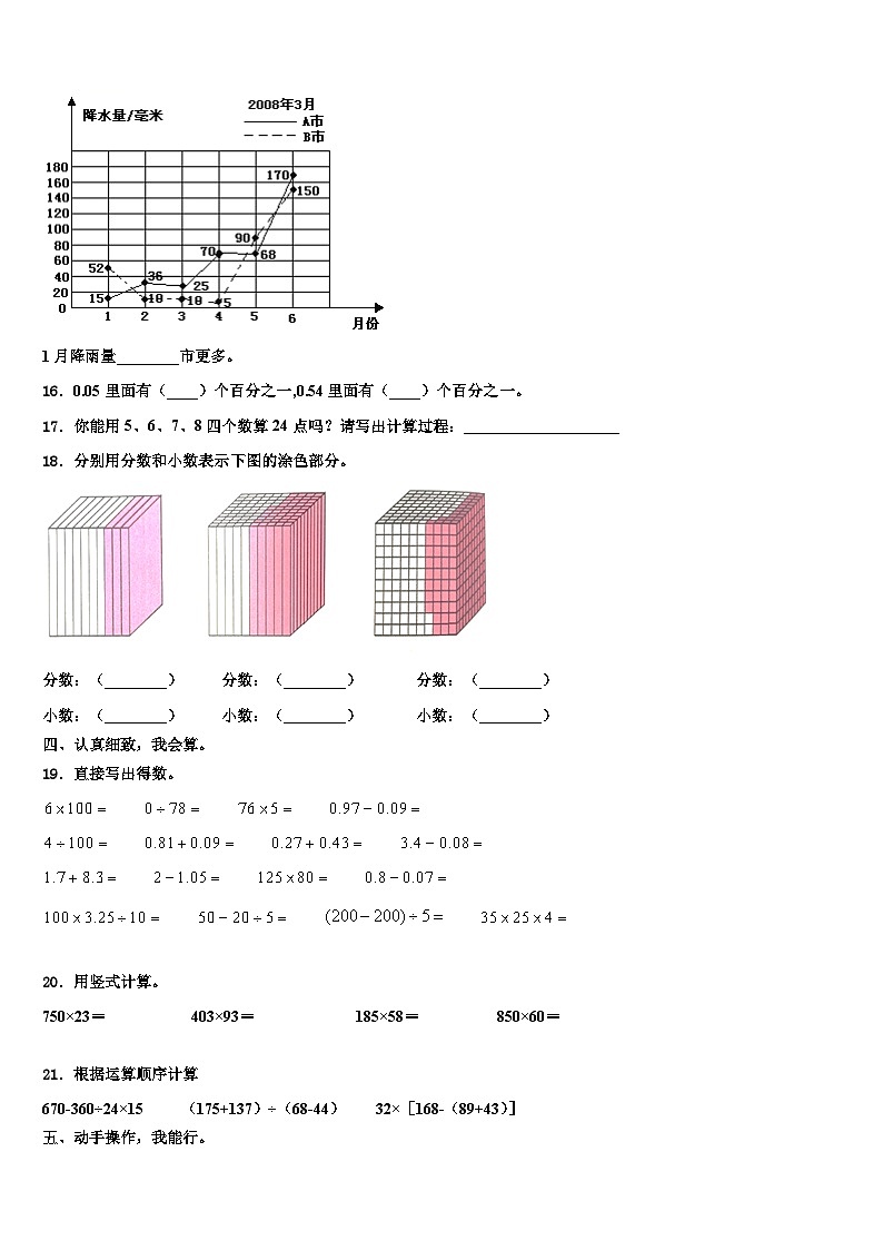 昭通市水富县2022-2023学年四年级数学第二学期期末质量检测试题含解析第2页