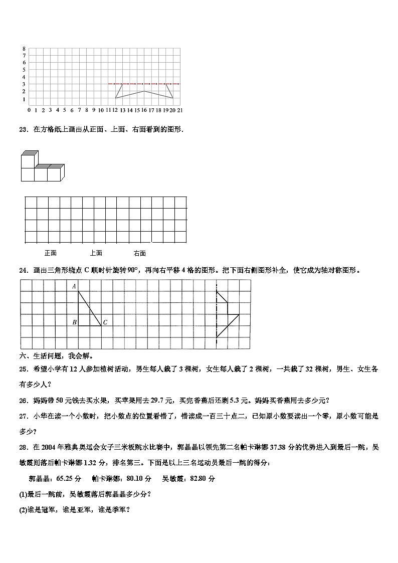汉中市南郑县2023年数学四下期末调研试题含解析03