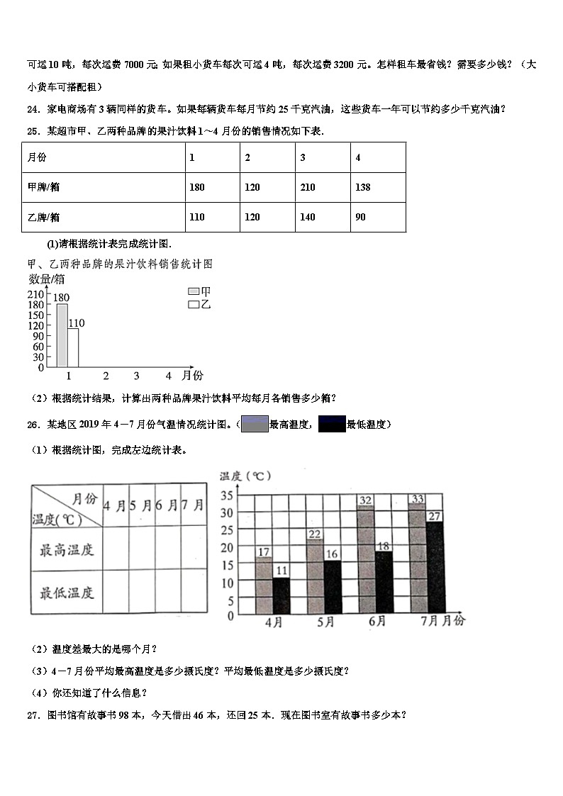 江苏省盐城市射阳县2023年数学四年级第二学期期末考试试题含解析03