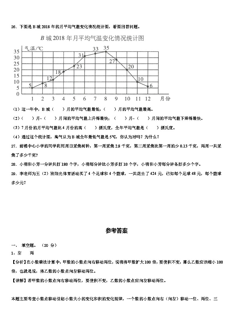 江苏省盐城市亭湖区建军路小学2023年数学四下期末综合测试试题含解析03