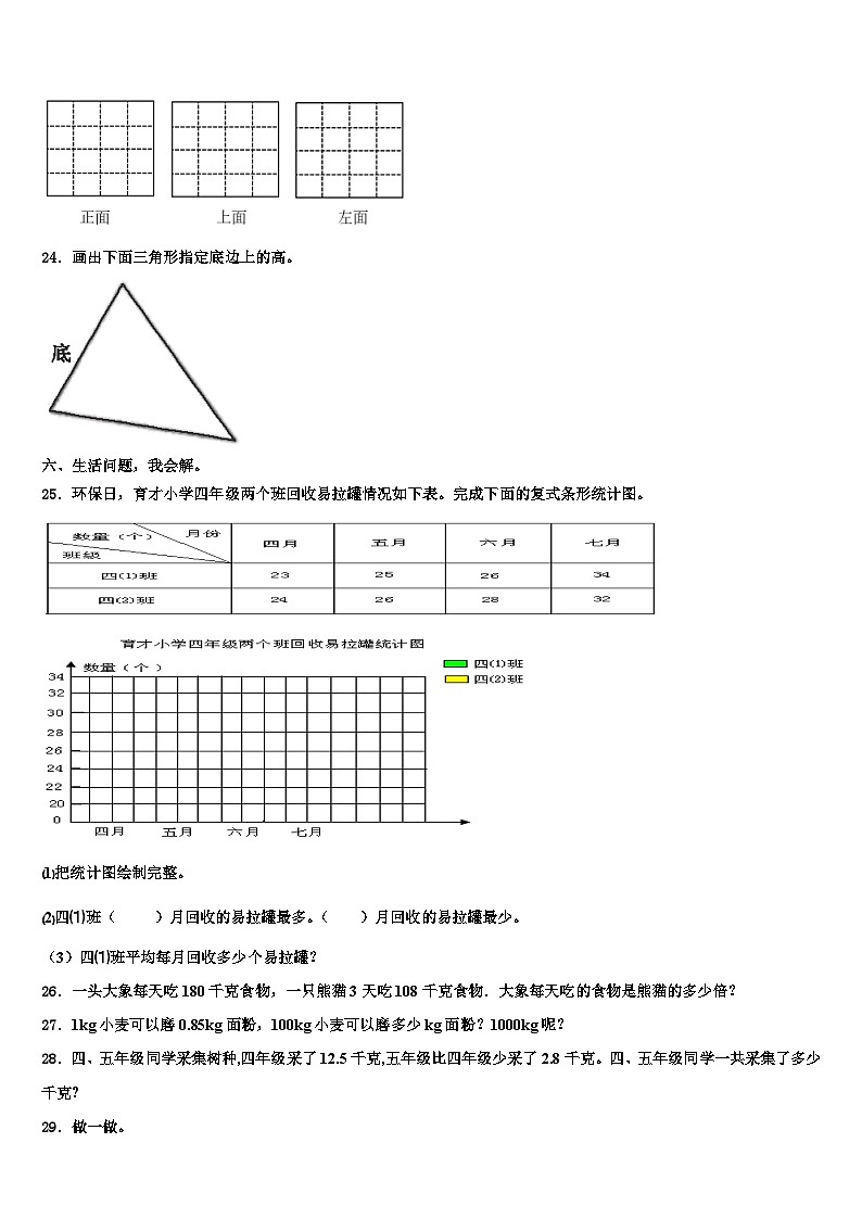 河北保定市定兴县2023年数学四年级第二学期期末达标检测试题含解析03