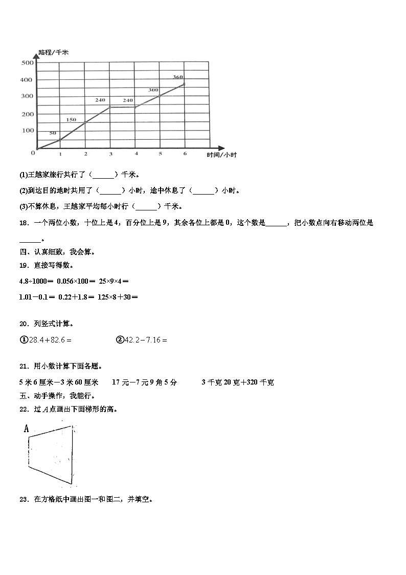 晋中市榆社县2022-2023学年四年级数学第二学期期末学业水平测试模拟试题含解析02