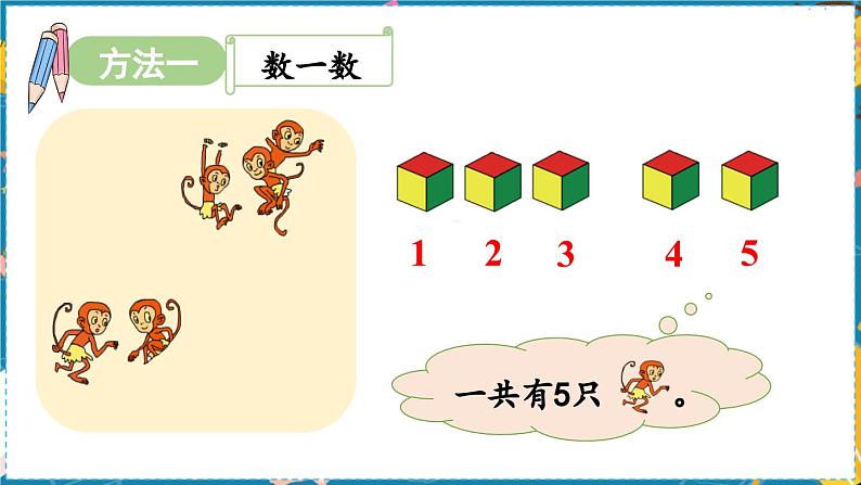 数学青岛一（上） 三  走进花果山 信息窗1   5以内的加法 PPT课件07