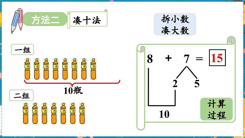 数学青岛一（上） 七  小小运动会 信息窗2   8加几及相应的几加8的进位加法 PPT课件07