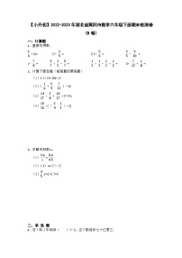 【小升初】2022-2023学年湖北省黄冈市数学六年级下册期末检测卷（B卷）含解析