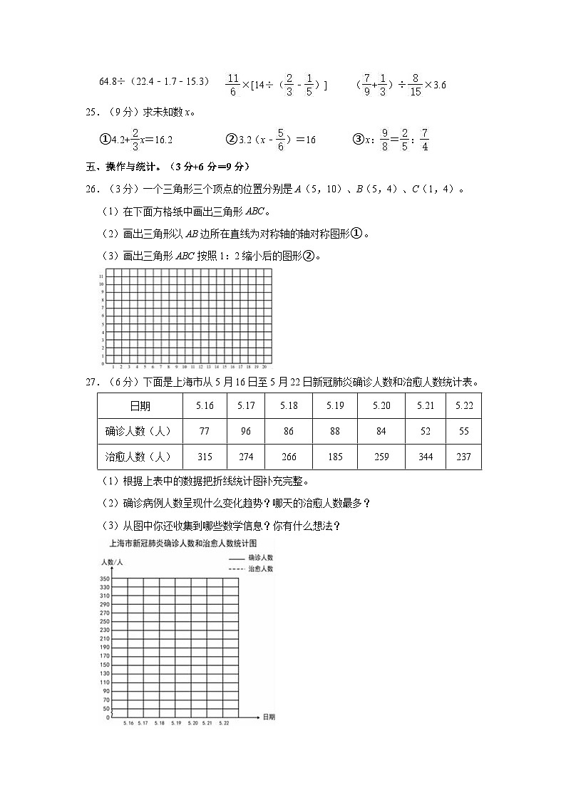 北师大版2022-2023学年数学六年级下册小升初期末检测卷（卷二）含解析第3页