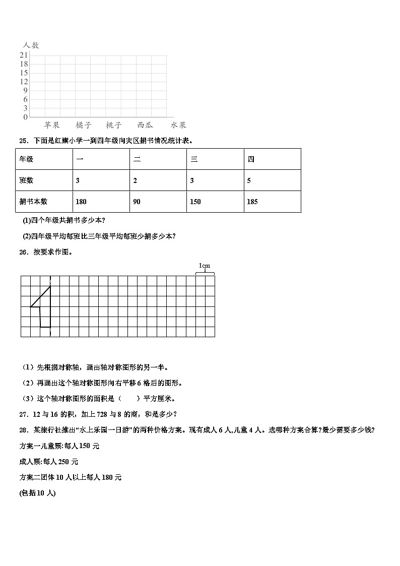 河南省洛阳市偃师区实验小学2022-2023学年四年级数学第二学期期末质量跟踪监视模拟试题含解析第3页