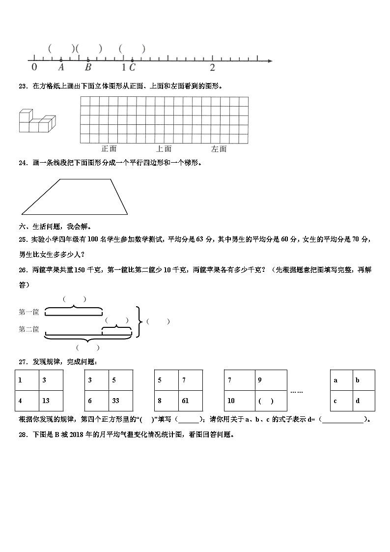 河南省南阳市南召县2022-2023学年数学四下期末联考模拟试题含解析第3页
