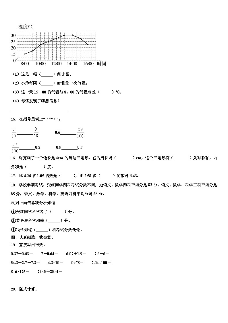 河南省南阳市镇平县2023年四年级数学第二学期期末联考模拟试题含解析02