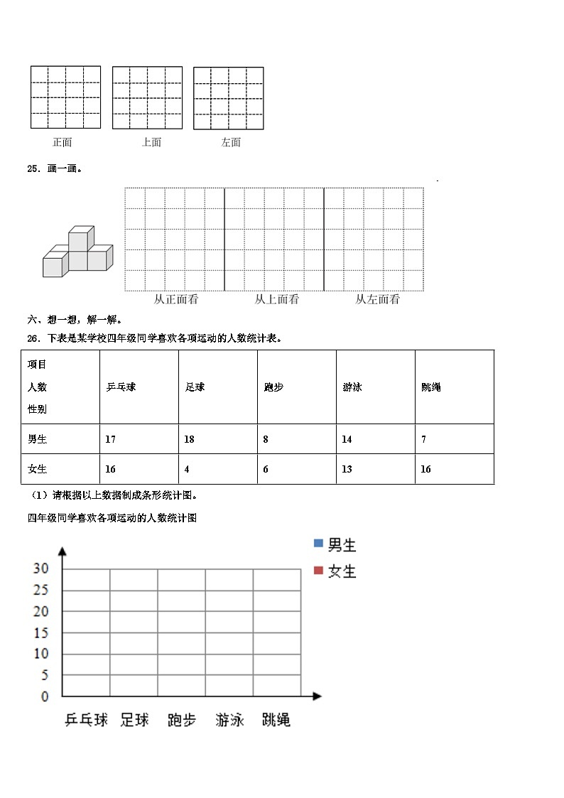 河南省新乡市封丘县2023年四年级数学第二学期期末经典试题含解析03