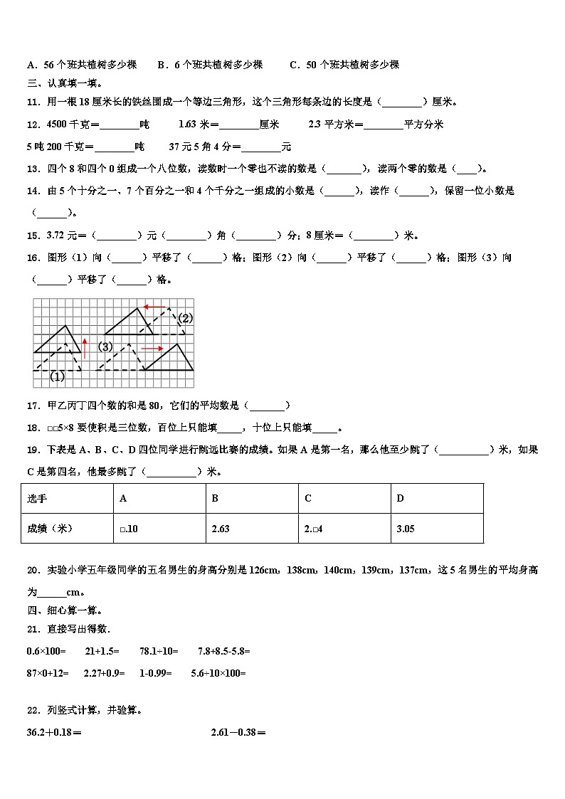 湖北省十堰市房县2022-2023学年数学四下期末学业质量监测模拟试题含解析第2页