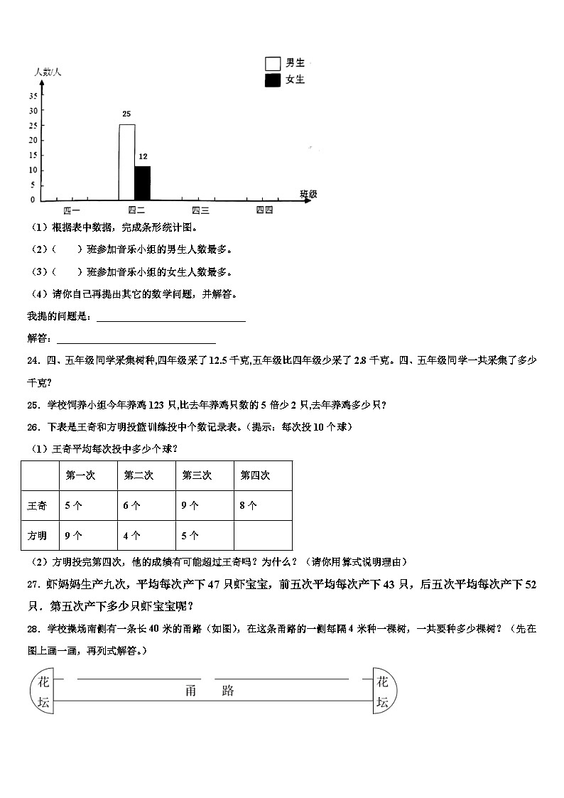 渭南市潼关县2022-2023学年数学四下期末质量检测模拟试题含解析03