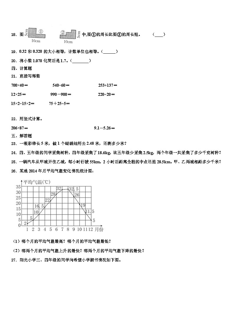 澳门半岛2022-2023学年数学四年级第二学期期末监测试题含解析第2页