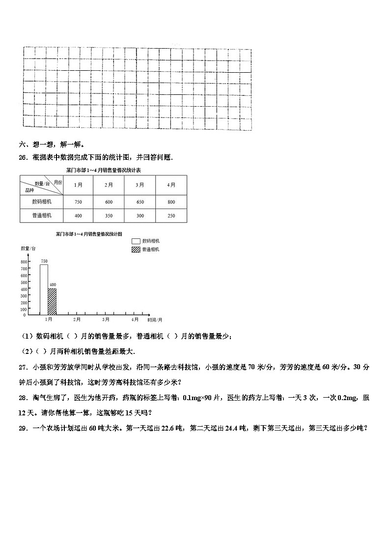 瑞金市2022-2023学年数学四年级第二学期期末质量检测模拟试题含解析第3页