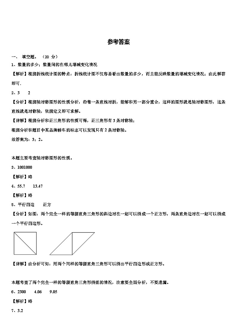 红花岗区2023年四年级数学第二学期期末质量检测模拟试题含解析03