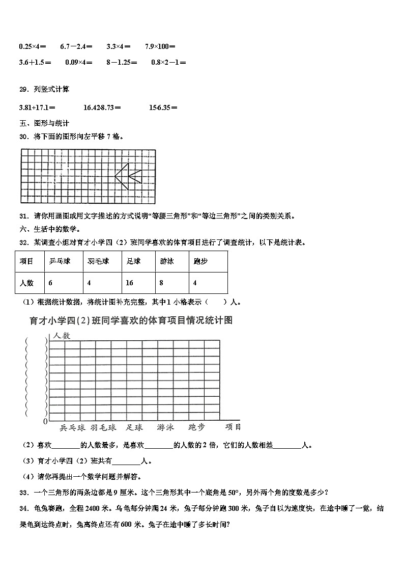 辽宁省大连市沙河口区2023年数学四年级第二学期期末质量检测试题含解析第3页