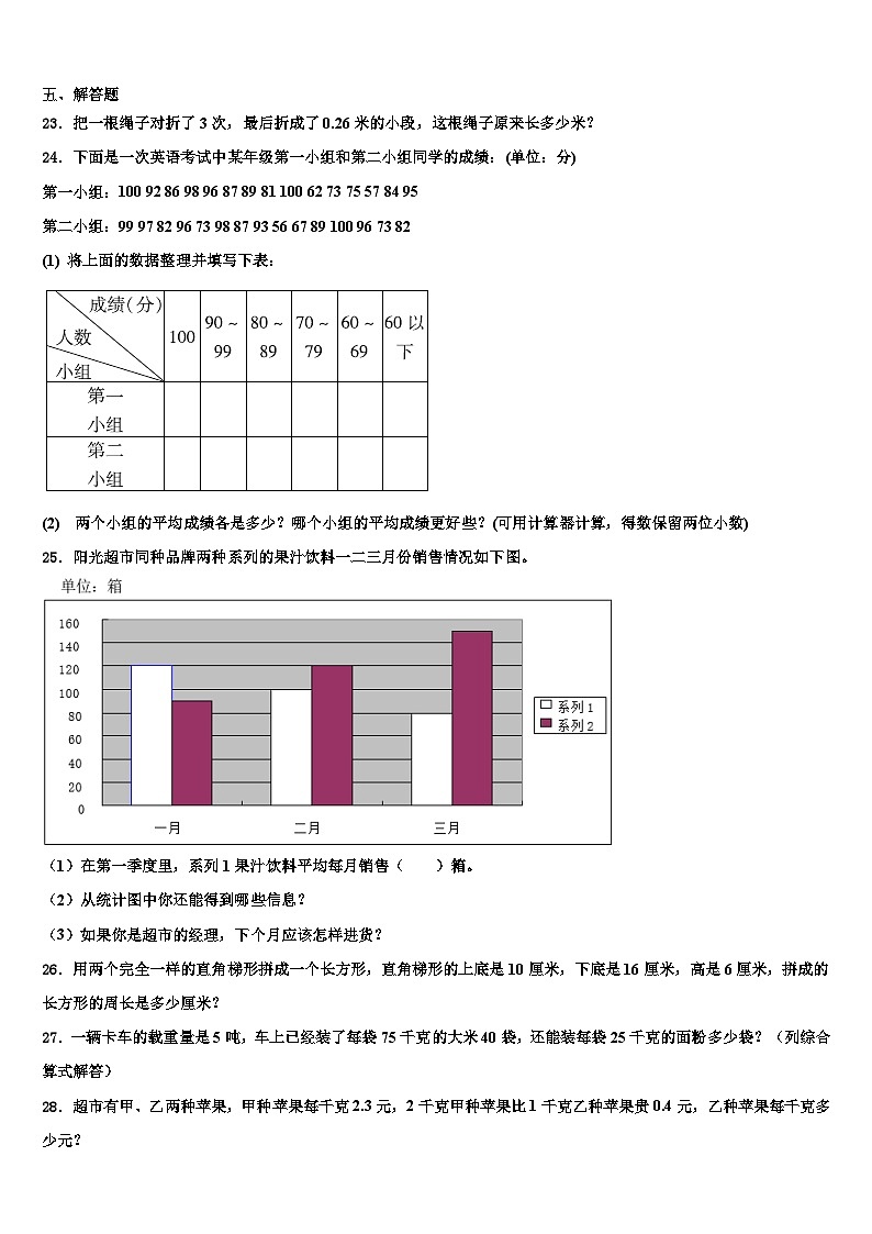 辽宁省沈阳市于洪区2022-2023学年数学四下期末监测试题含解析第3页