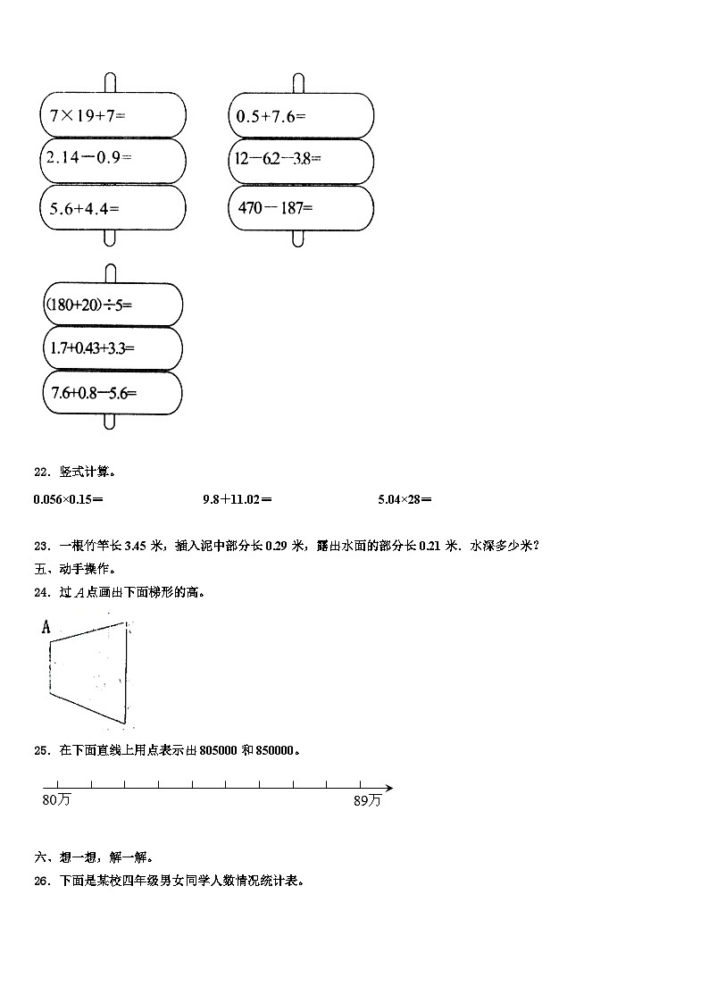邢台市内丘县2023年数学四下期末达标测试试题含解析第3页