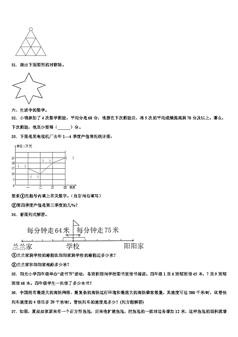 陕西省榆林市绥德县2022-2023学年数学四年级第二学期期末达标检测模拟试题含解析03