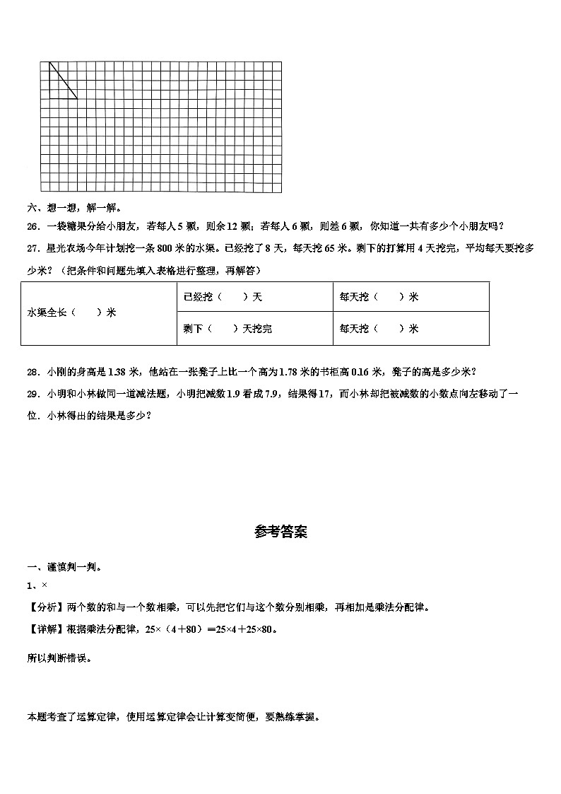 麻栗坡县2022-2023学年数学四年级第二学期期末质量检测试题含解析第3页
