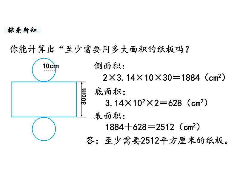 六年级下册数学课件-第一单元第3课时 圆柱的表面积（1） 北师大版06