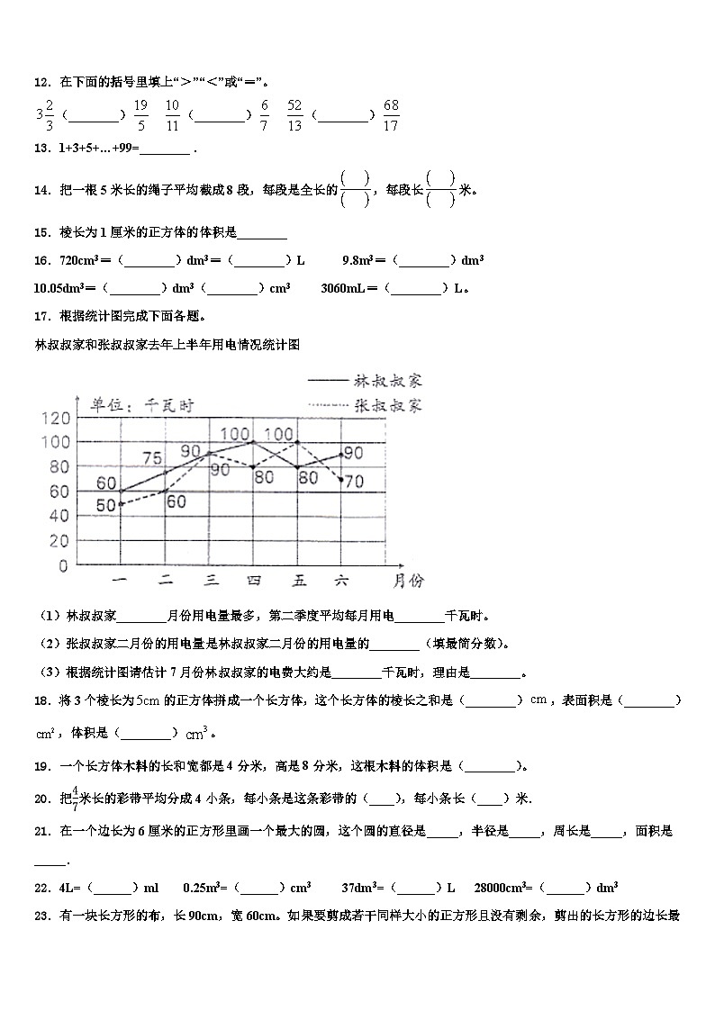 2022-2023学年临高县六年级数学第二学期期末联考模拟试题含解析第2页