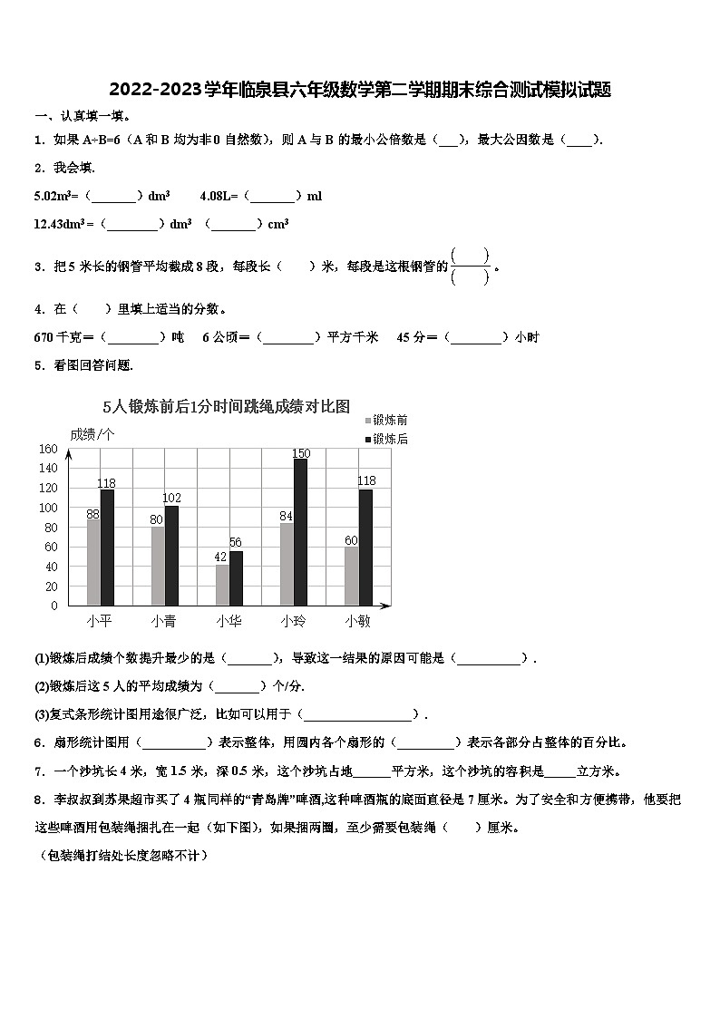 2022-2023学年临泉县六年级数学第二学期期末综合测试模拟试题含解析第1页