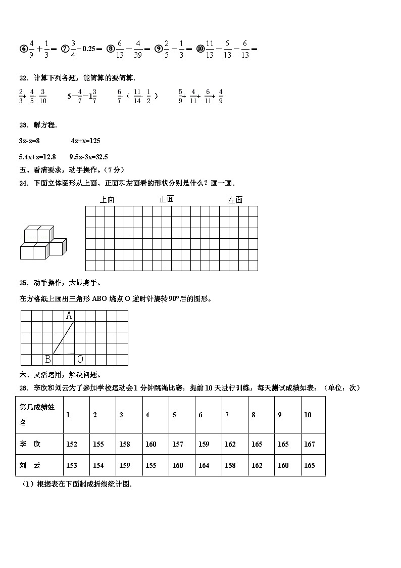 2022-2023学年内蒙古莫力达瓦达斡尔族自治旗六年级数学第二学期期末复习检测试题含解析第3页