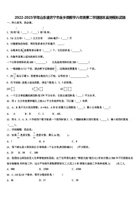 2022-2023学年山东省济宁市金乡县数学六年级第二学期期末监测模拟试题含解析