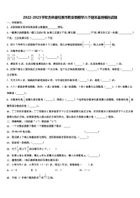 2022-2023学年吉林省松原市乾安县数学六下期末监测模拟试题含解析