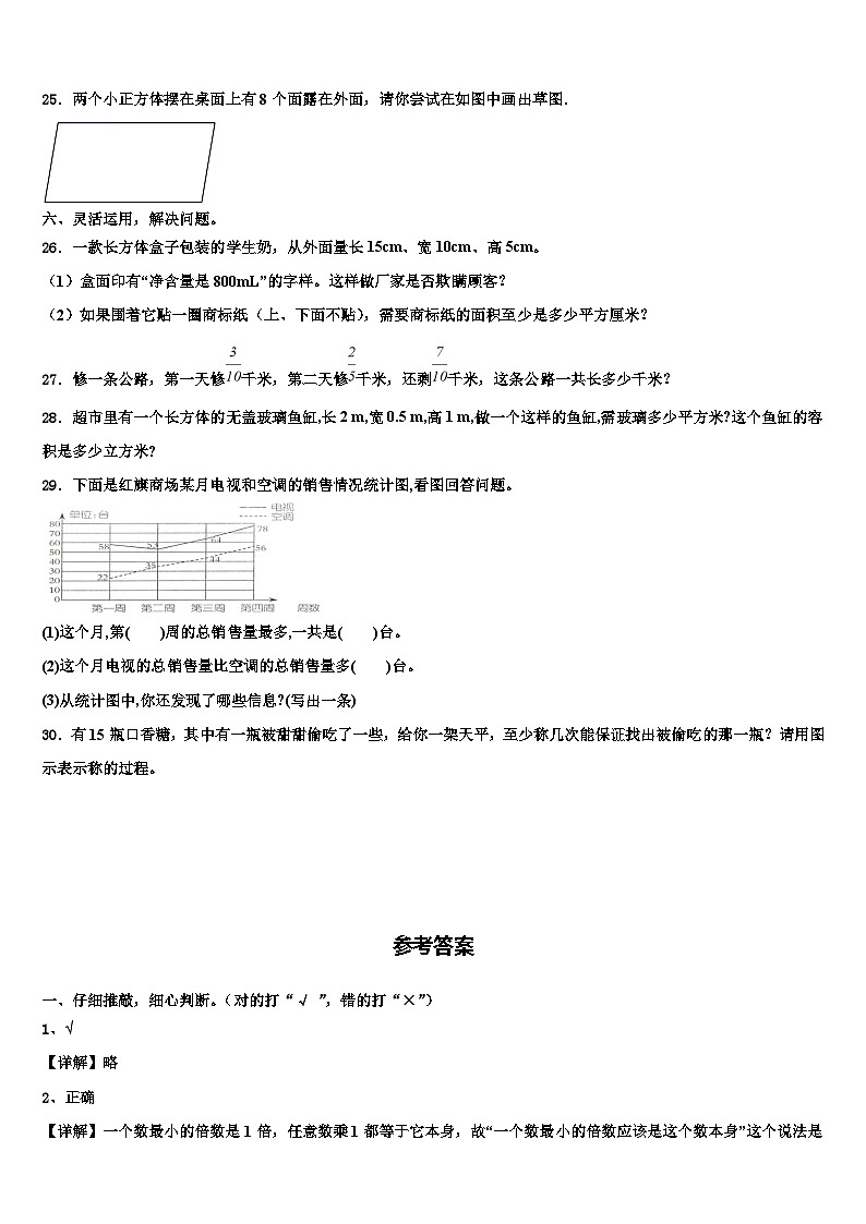 2022-2023学年山东省淄博市临淄区六年级数学第二学期期末复习检测试题含解析第3页