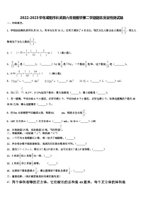 2022-2023学年咸阳市长武县六年级数学第二学期期末质量检测试题含解析