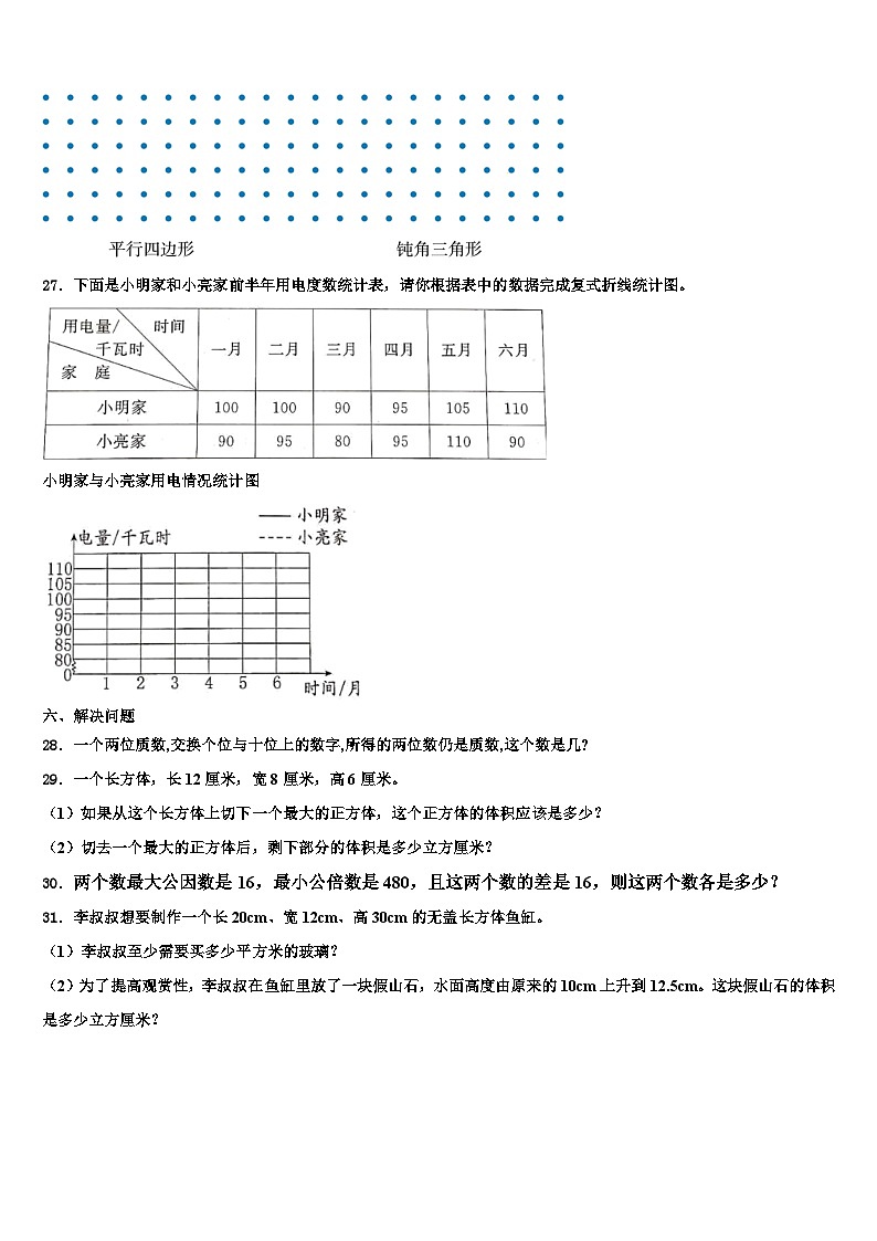 2022-2023学年安徽省亳州市涡阳县数学六年级第二学期期末复习检测试题含解析第3页