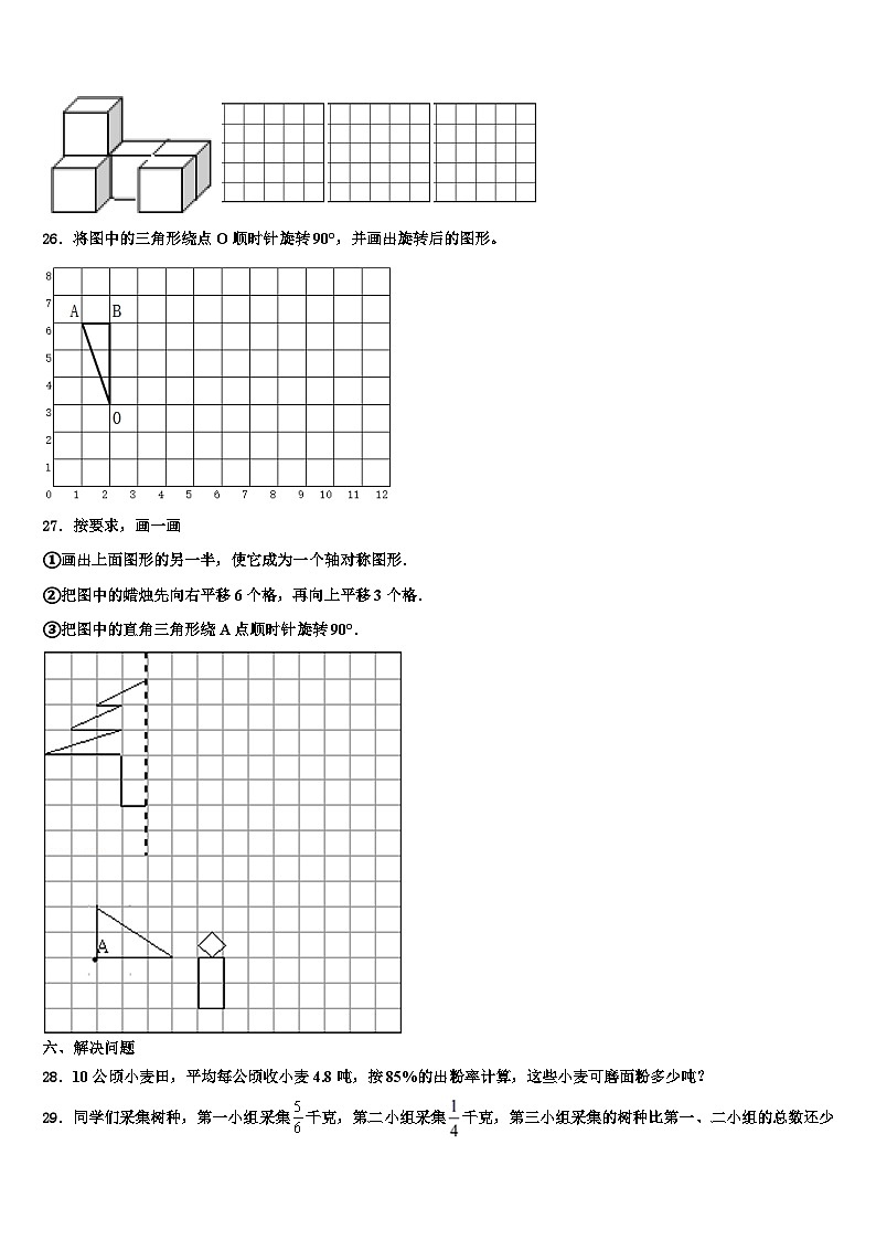2022-2023学年张家口市宣化县六年级数学第二学期期末质量跟踪监视模拟试题含解析第3页