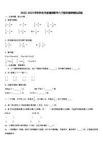 2022-2023学年怀化市溆浦县数学六下期末调研模拟试题含解析