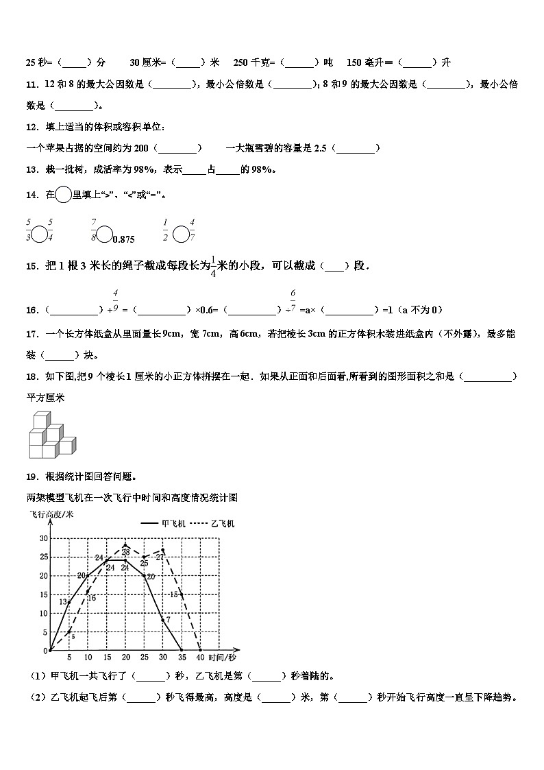 2022-2023学年拜泉县数学六下期末统考模拟试题含解析02