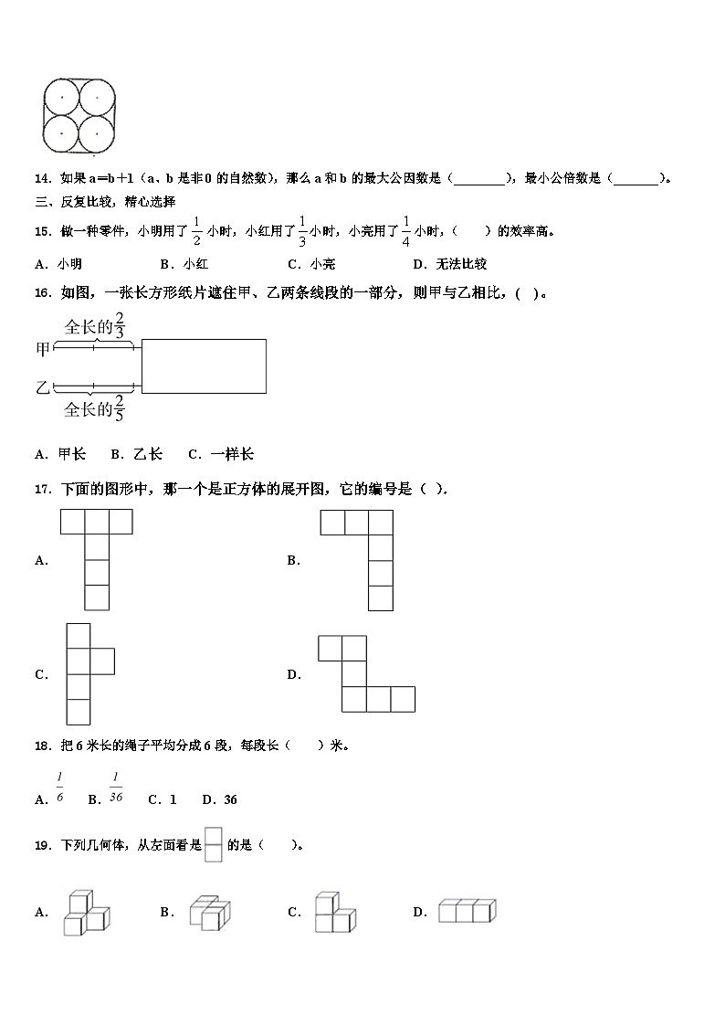 2022-2023学年施甸县数学六年级第二学期期末考试模拟试题含解析第2页