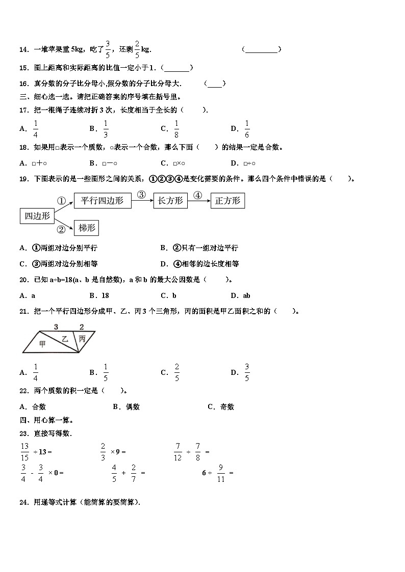 2022-2023学年江苏省南通市海门市六年级数学第二学期期末达标测试试题含解析第2页