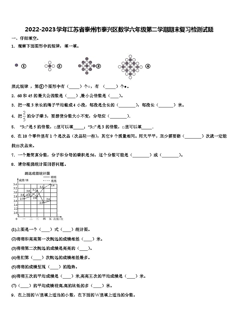 2022-2023学年江苏省泰州市泰兴区数学六年级第二学期期末复习检测试题含解析01